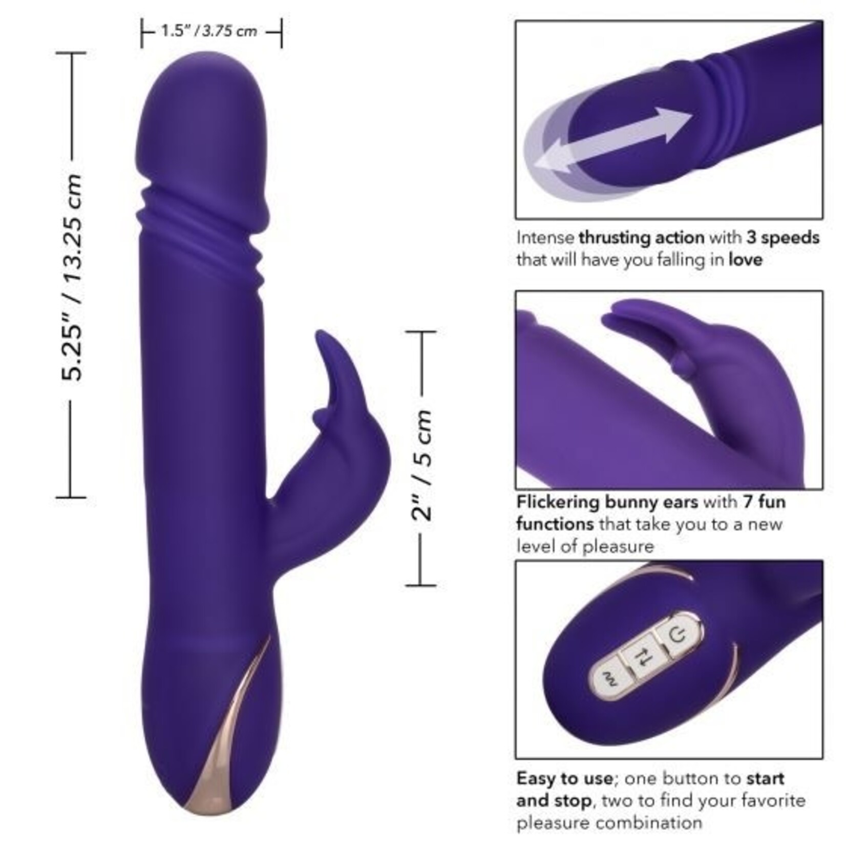 CALEXOTICS JACK RABBIT SIGNATURE SILICONE THRUSTING RABBIT PURPLE