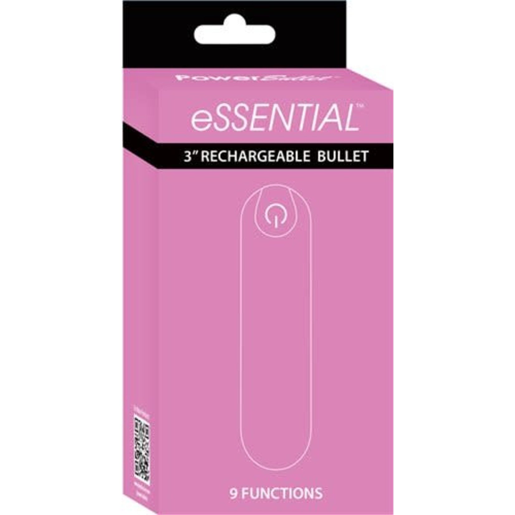 POWER BULLET ESSENTIAL RECHARGEABLE BULLET 3" PINK