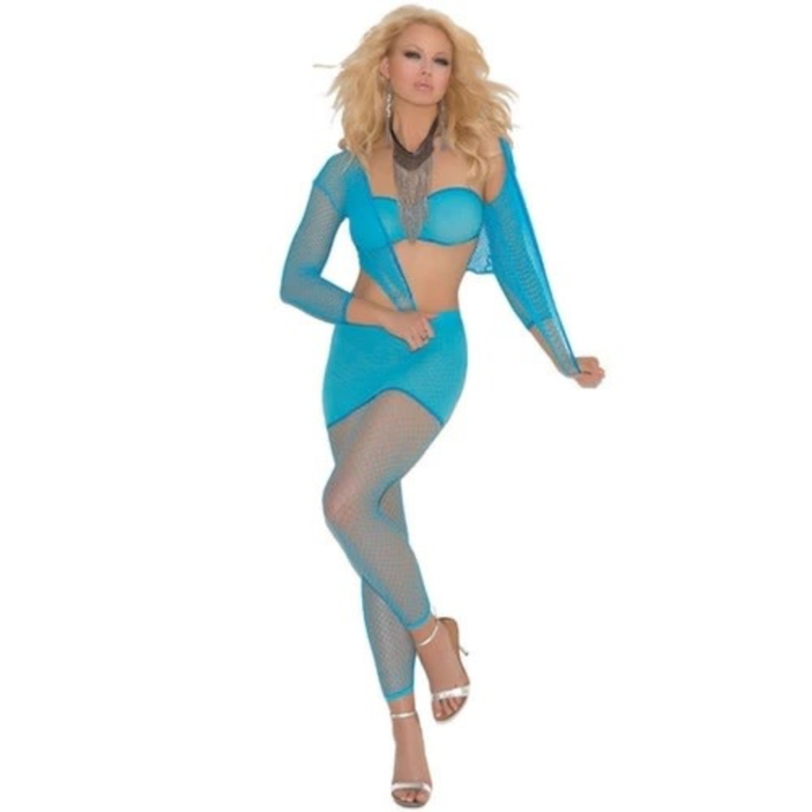 ELEGANT MOMENTS ELEGANT MOMENTS DIAMOND NET LONG SLEEVE/LEGGING OS