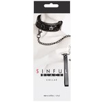 SINFUL COLLAR WITH LEASH BLACK