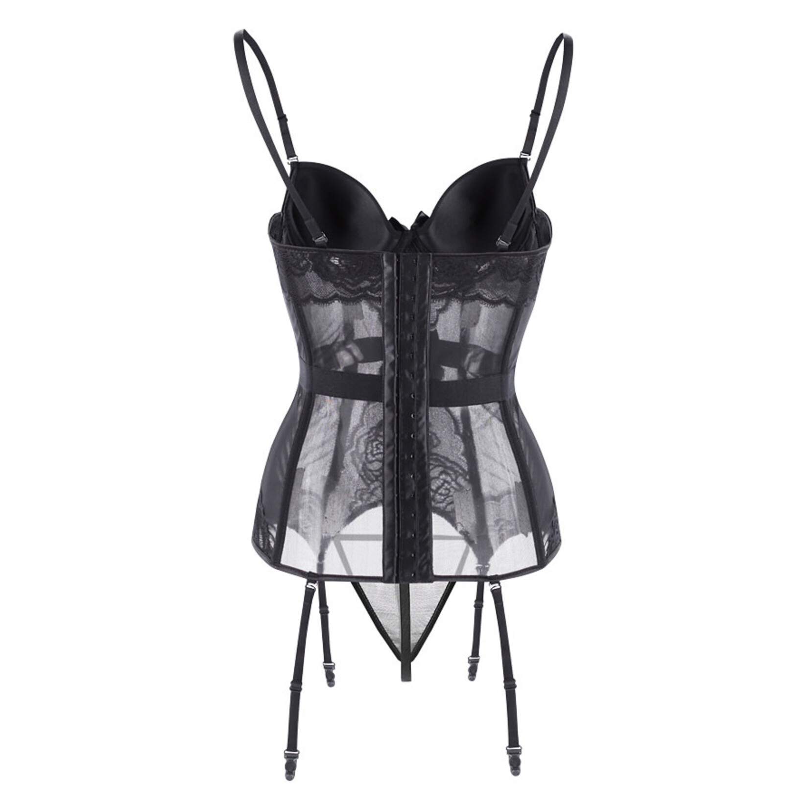 MESH BUSTIER TOP SET BLACK SMALL