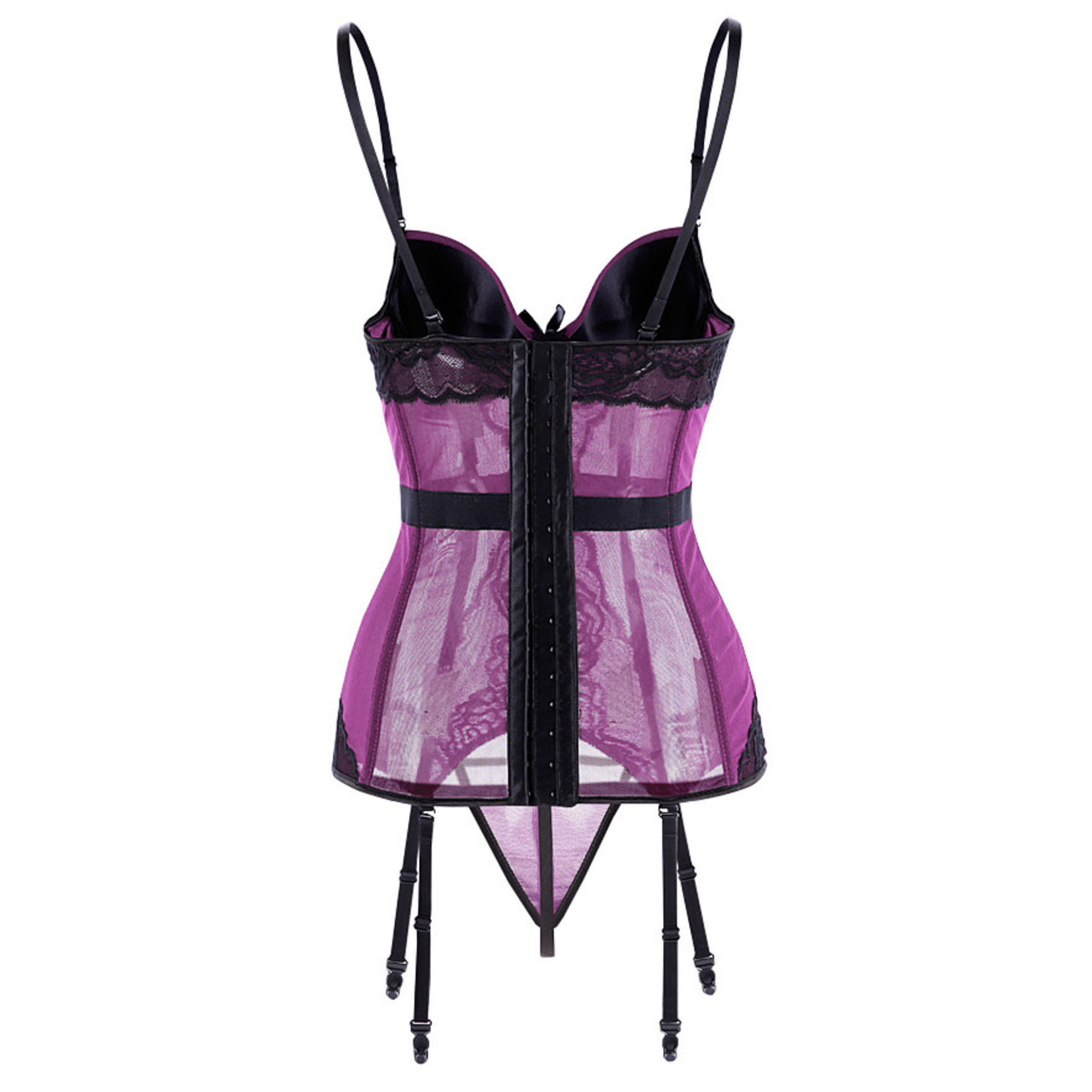 MESH BUSTIER TOP SET PURPLE MEDIUM