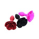 ROMANTIC ROSE SILICONE ANAL PLUG RED