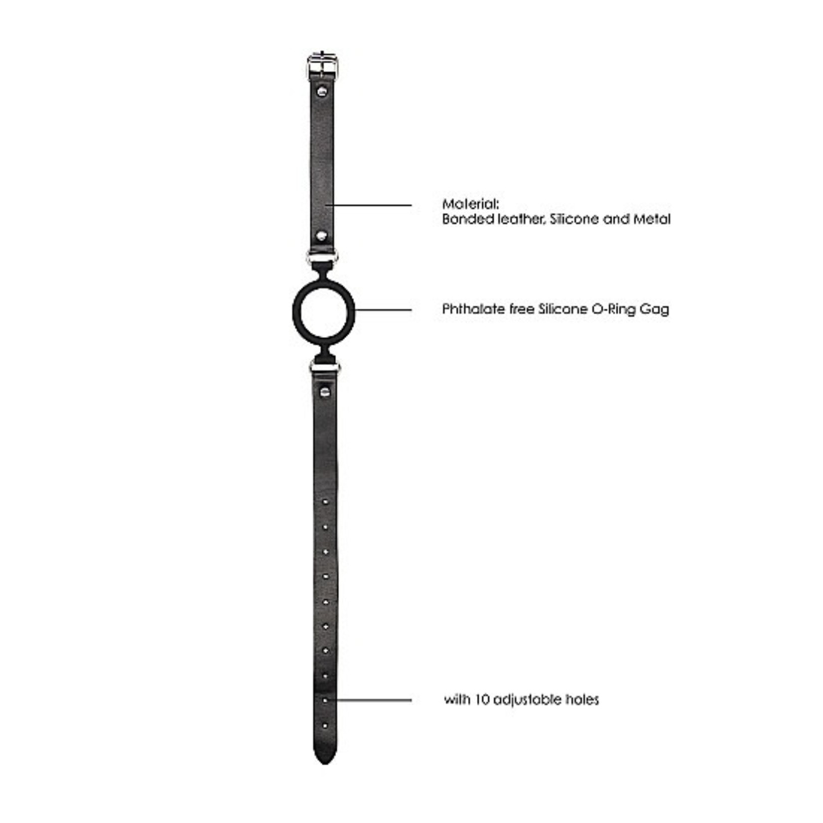 OUCH! OUCH! BLACK & WHITE STRAPPED SILICONE RING GAG