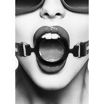 OUCH! OUCH! BLACK & WHITE STRAPPED SILICONE RING GAG