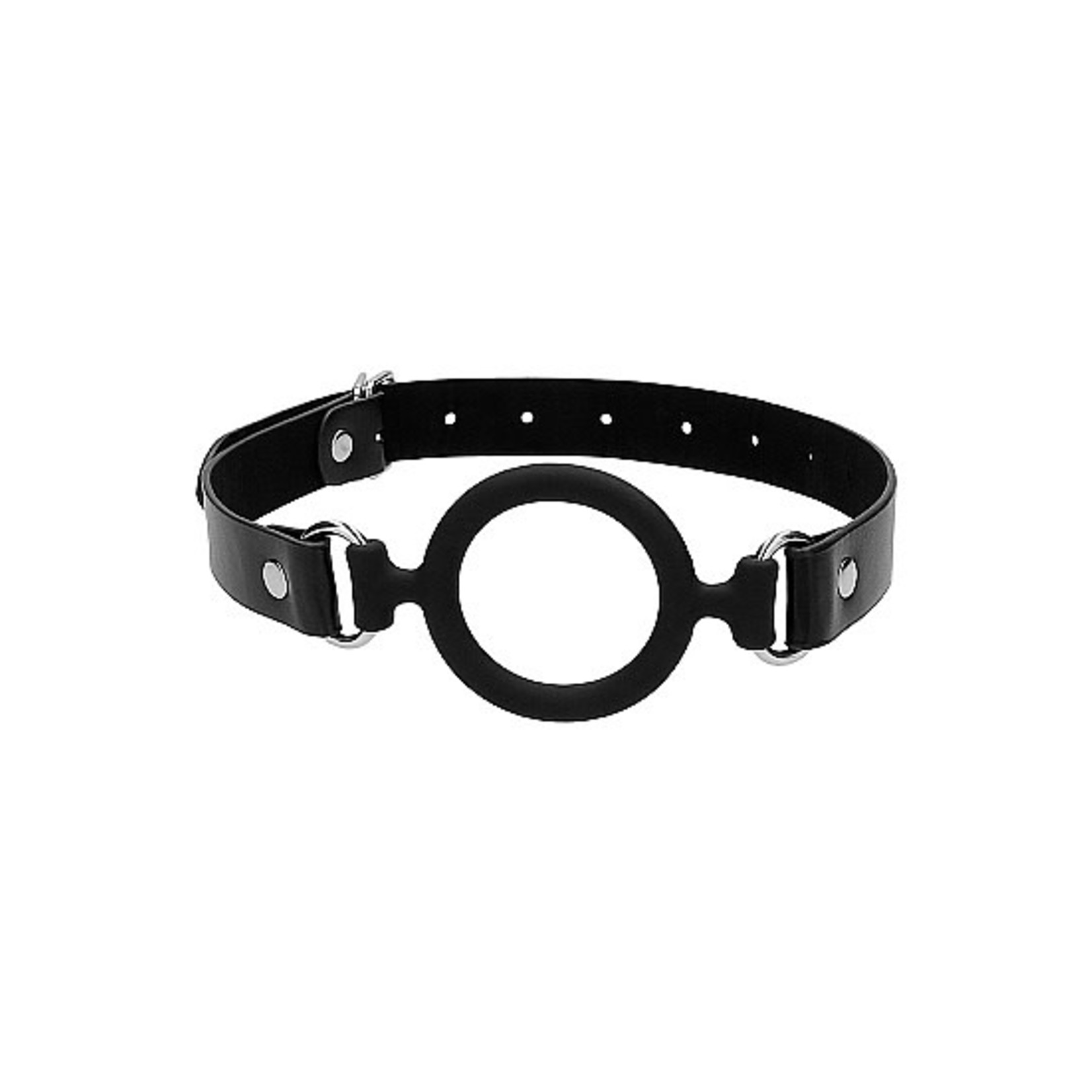 OUCH! OUCH! BLACK & WHITE STRAPPED SILICONE RING GAG