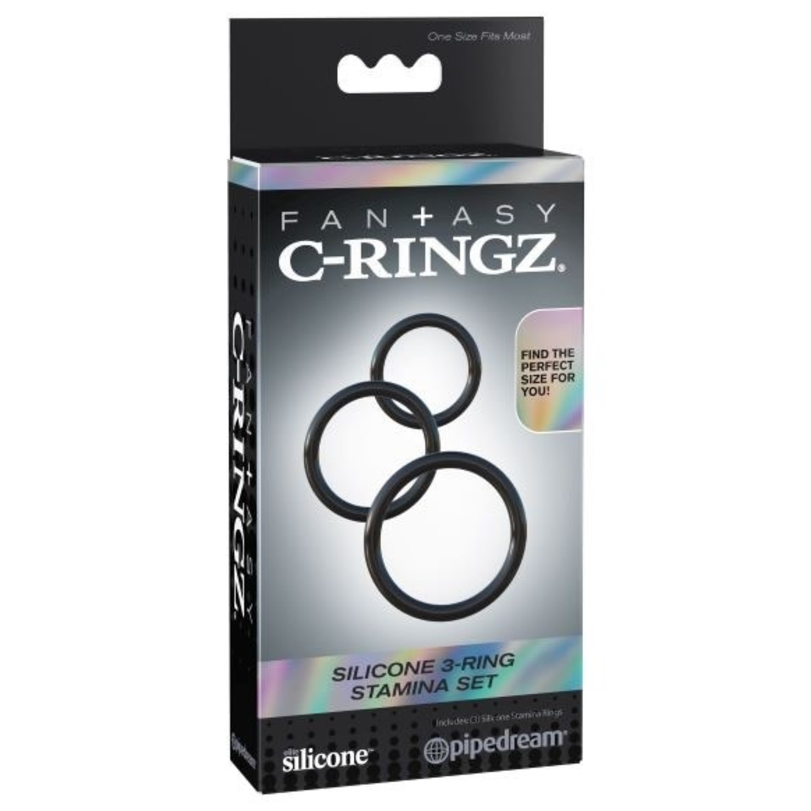 CALEXOTICS FCR SILICONE 3-RING STAMINA SET BLACK