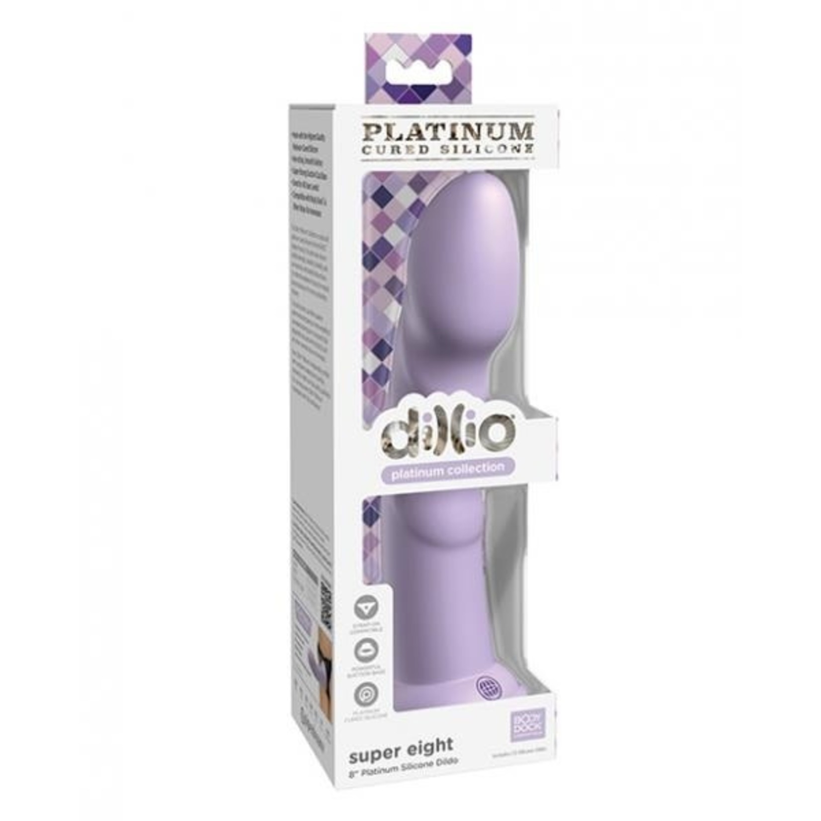 PIPEDREAM DILLIO PLATINUM SUPER EIGHT 8 INCH PURPLE