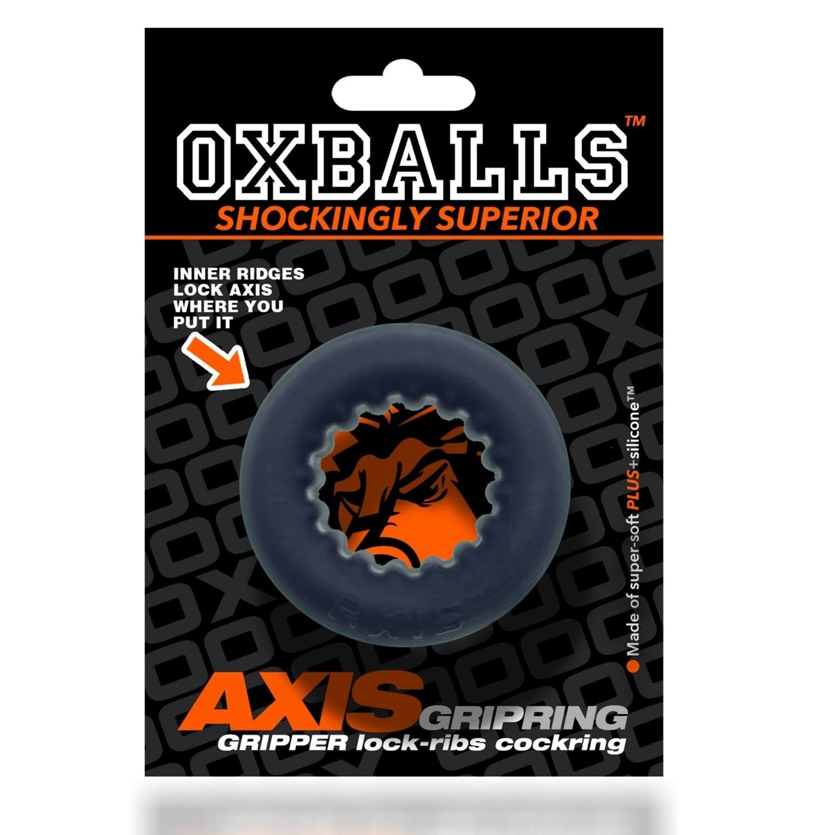 OXBALLS OXBALLS - AXIS RIB GRIP COCKRING - ORANGE