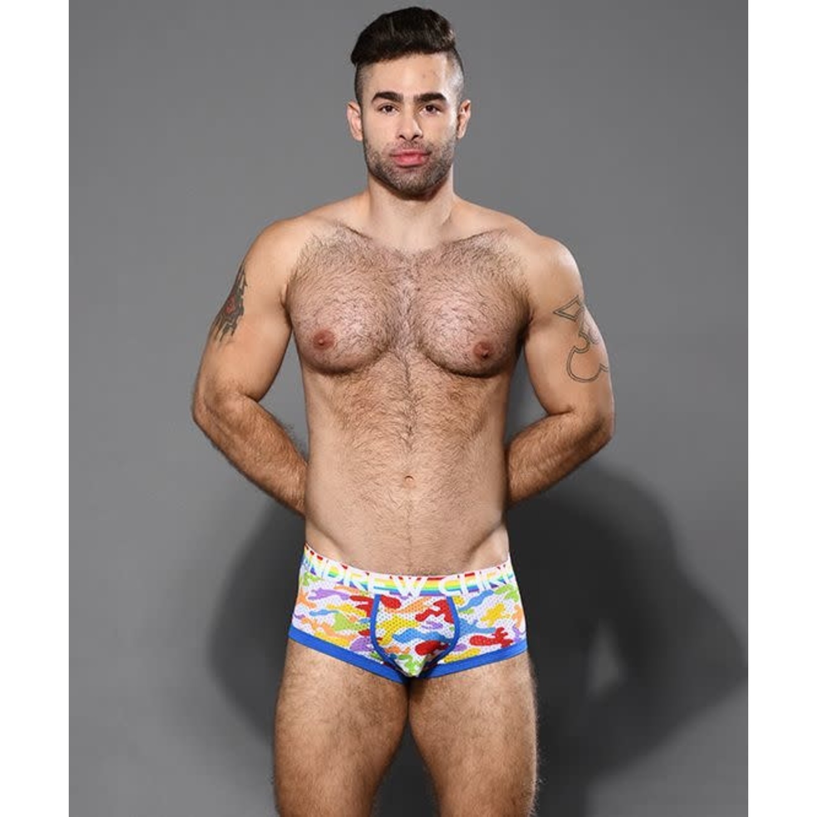 ANDREW CHRISTIAN ANDREW CHRISTIAN - PRIDE CAMOUFLAGE MESH BOXER W/ ALMOST NAKED SMALL