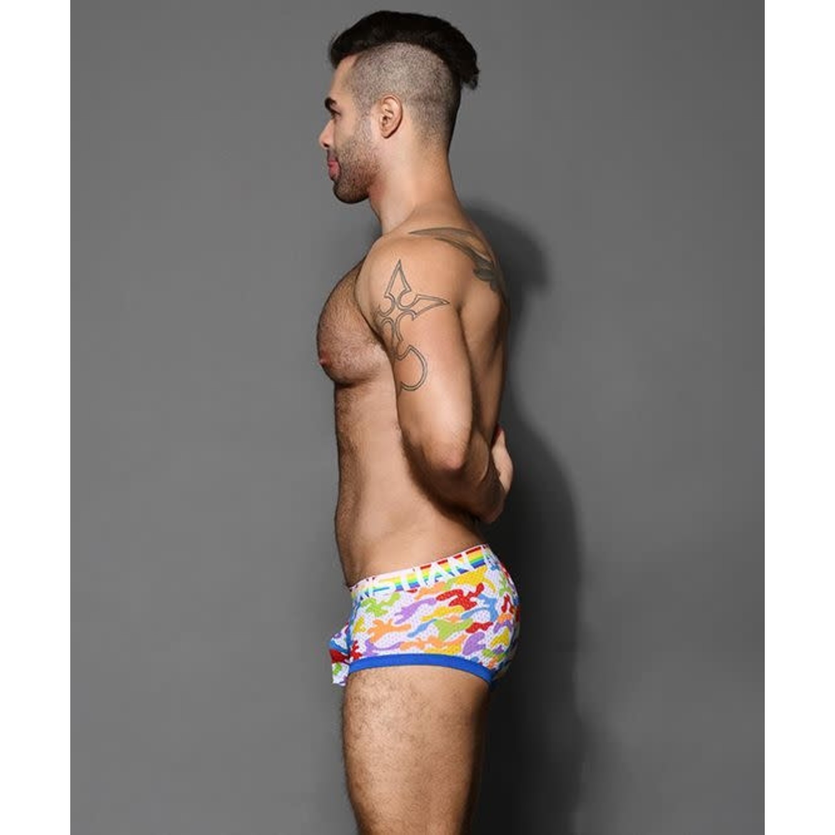 ANDREW CHRISTIAN ANDREW CHRISTIAN - PRIDE CAMOUFLAGE MESH BOXER W/ ALMOST NAKED X-LARGE