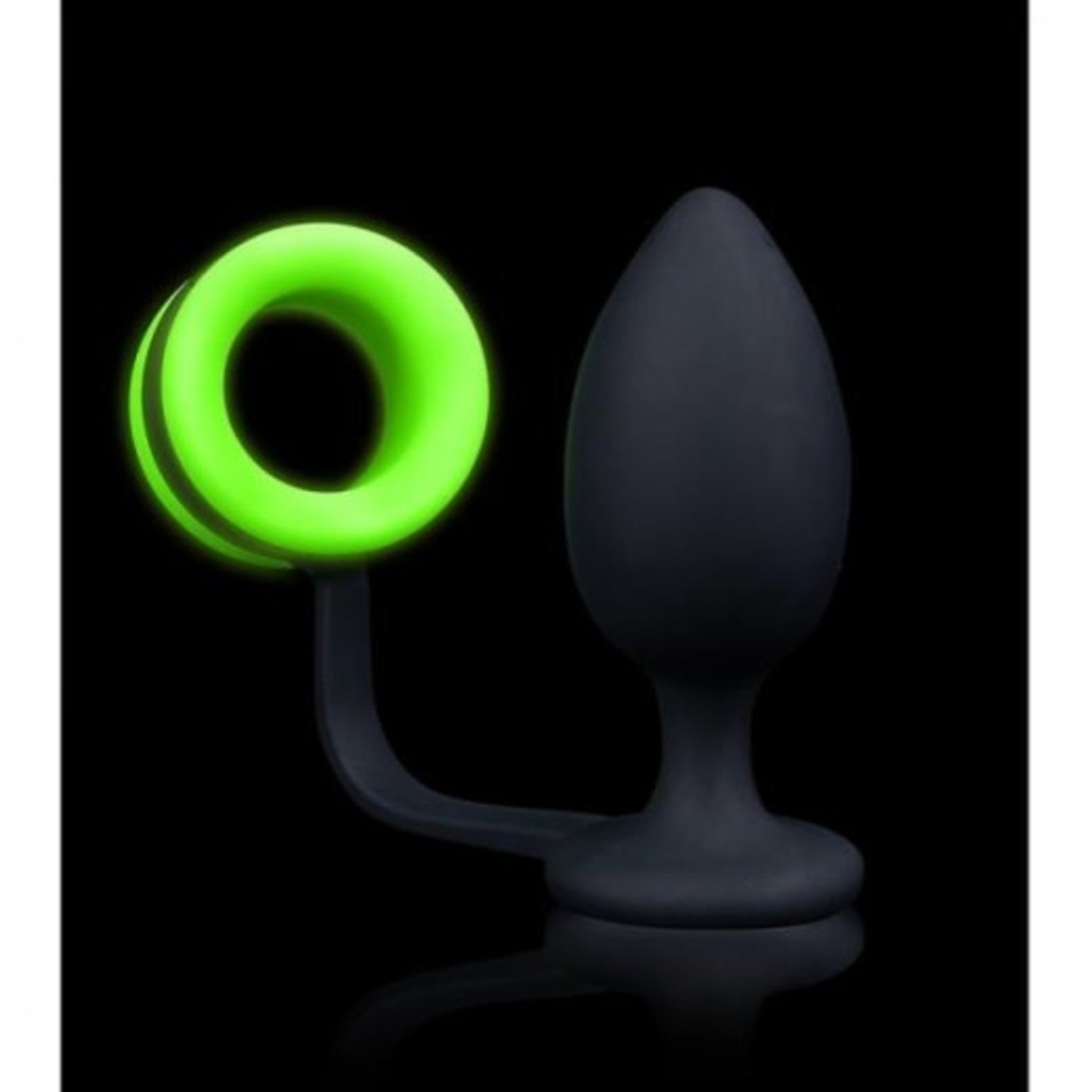 OUCH! OUCH! GLOW IN THE DARK BUTT PLUG WITH COCK RING