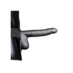 OUCH! OUCH! RIBBED 8 INCH HOLLOW BALLSY STRAP-ON