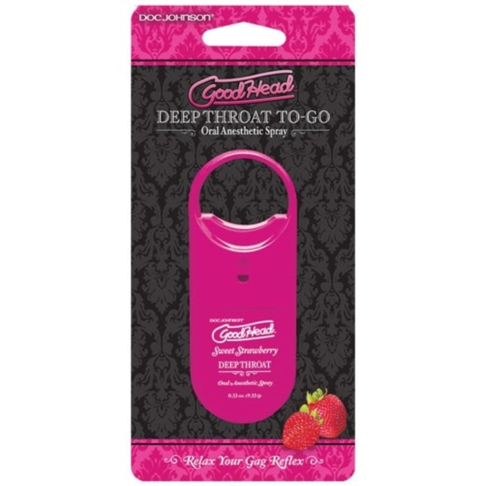 DOC JOHNSON GOODHEAD - DEEP THROAT SPRAY TO-GO - STRAWBERRY (.30 FL.OZ.)