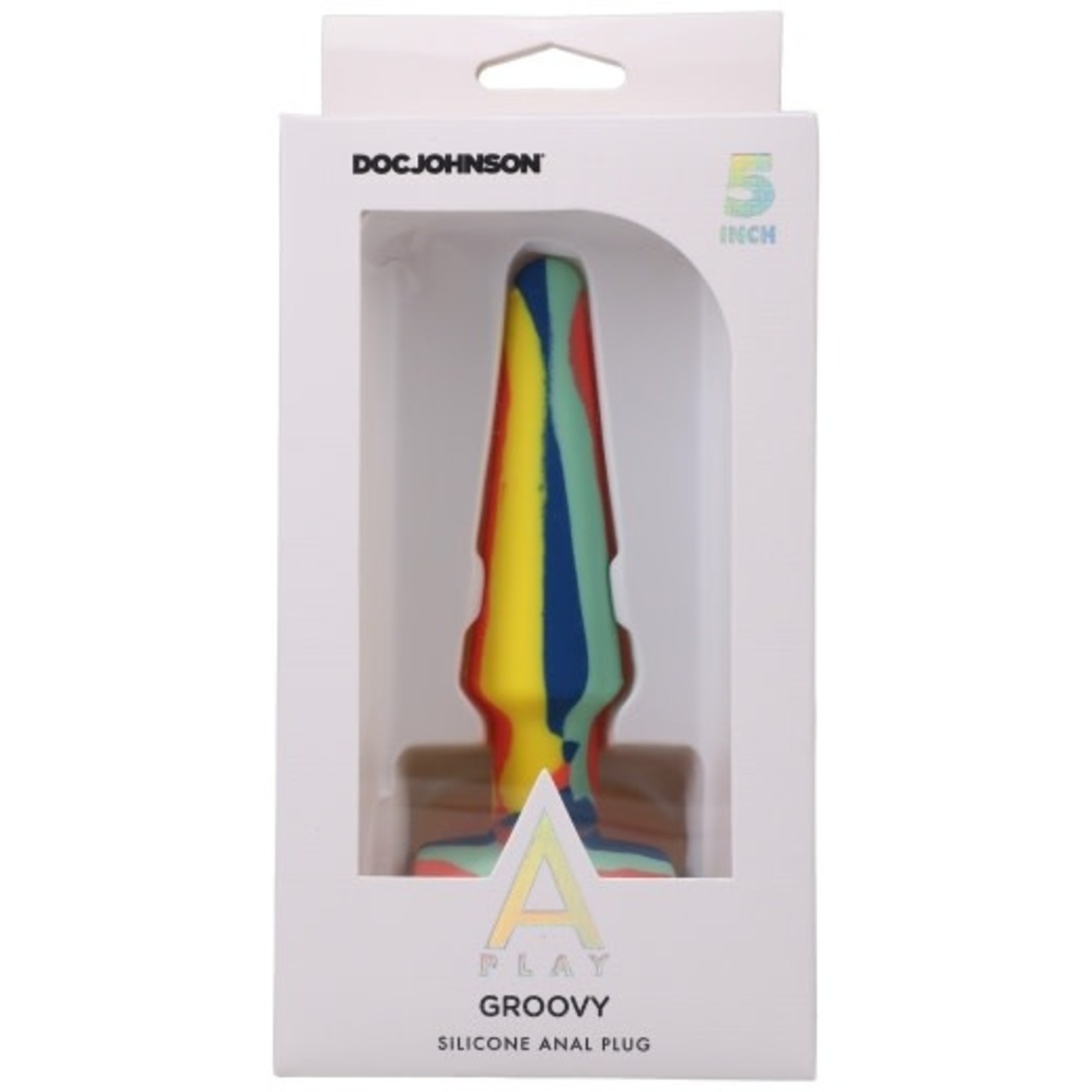 DOC JOHNSON A-PLAY - GROOVY - SILICONE ANAL PLUG - 5 INCH - SUNRISE