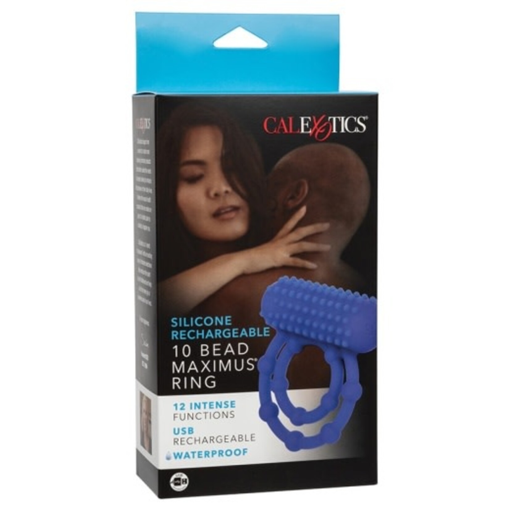 CALEXOTICS SILICONE RECHARGEABLE 10 BEAD MAXIMUS RING