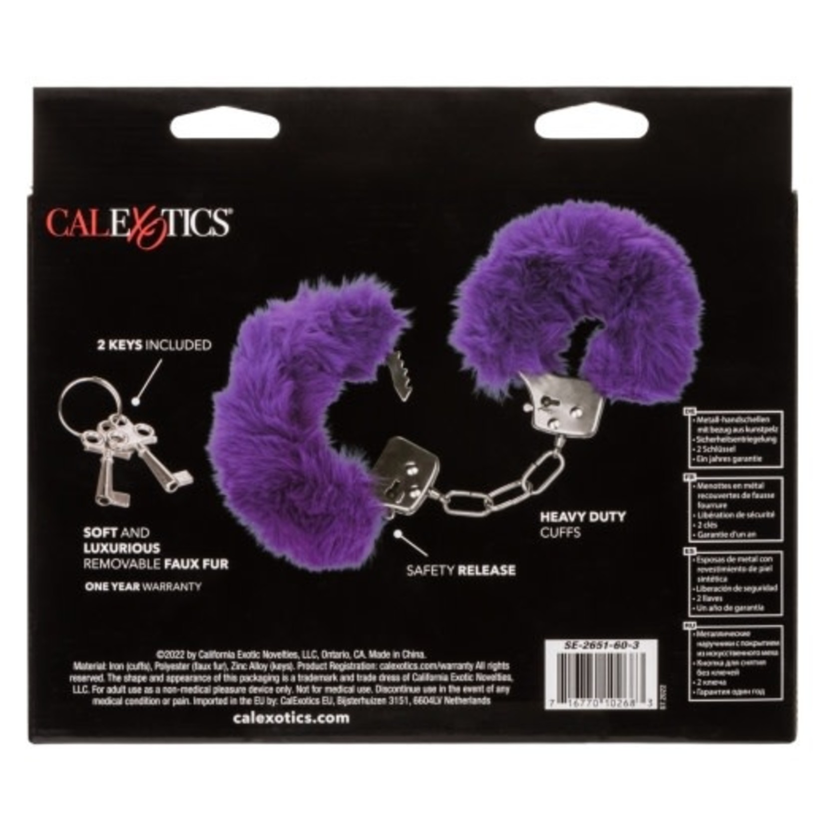 CALEXOTICS ULTRA FLUFFY FURRY CUFFS - PURPLE