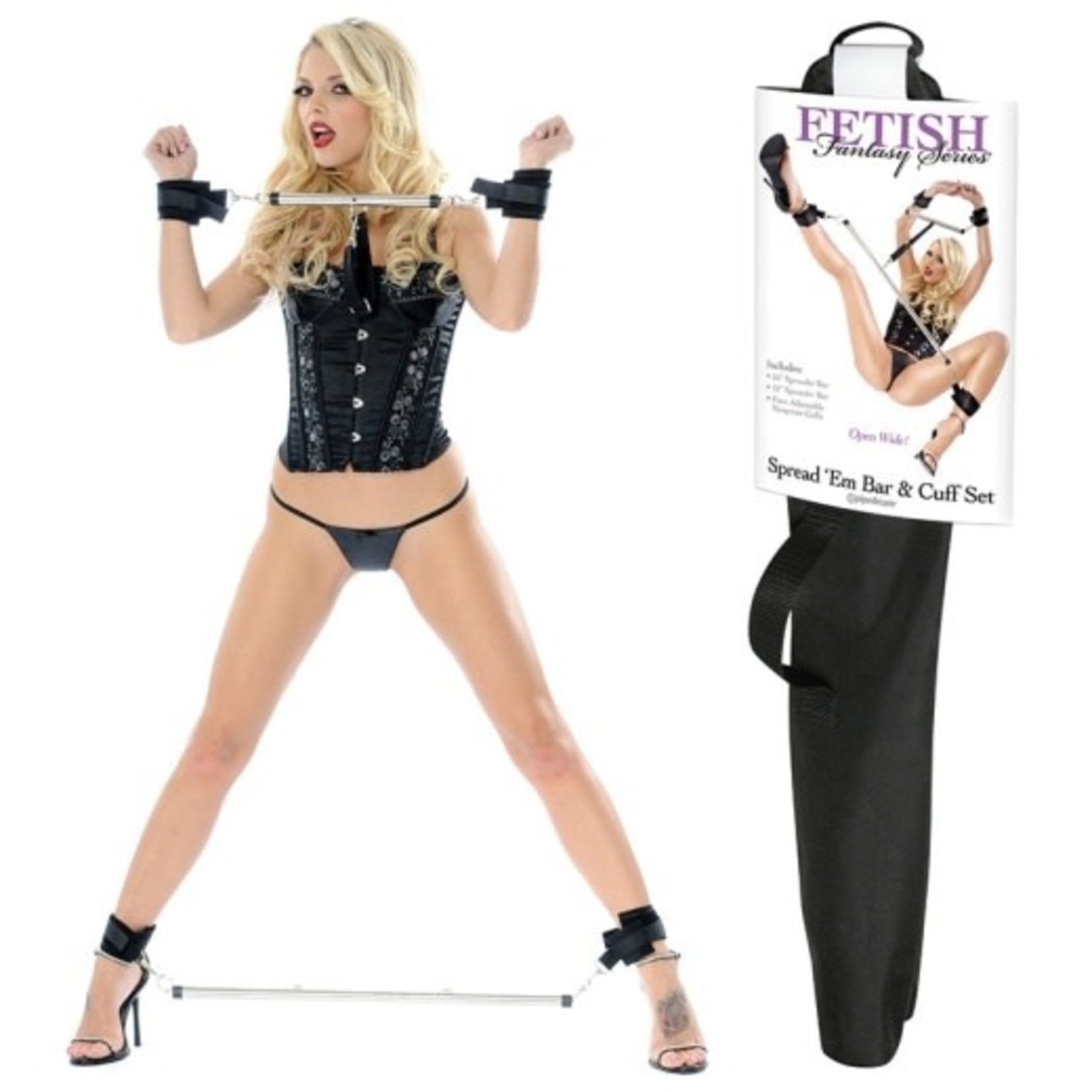 FETISH FANTASY FETISH FANTASY SPREAD'EM BAR & CUFF SET