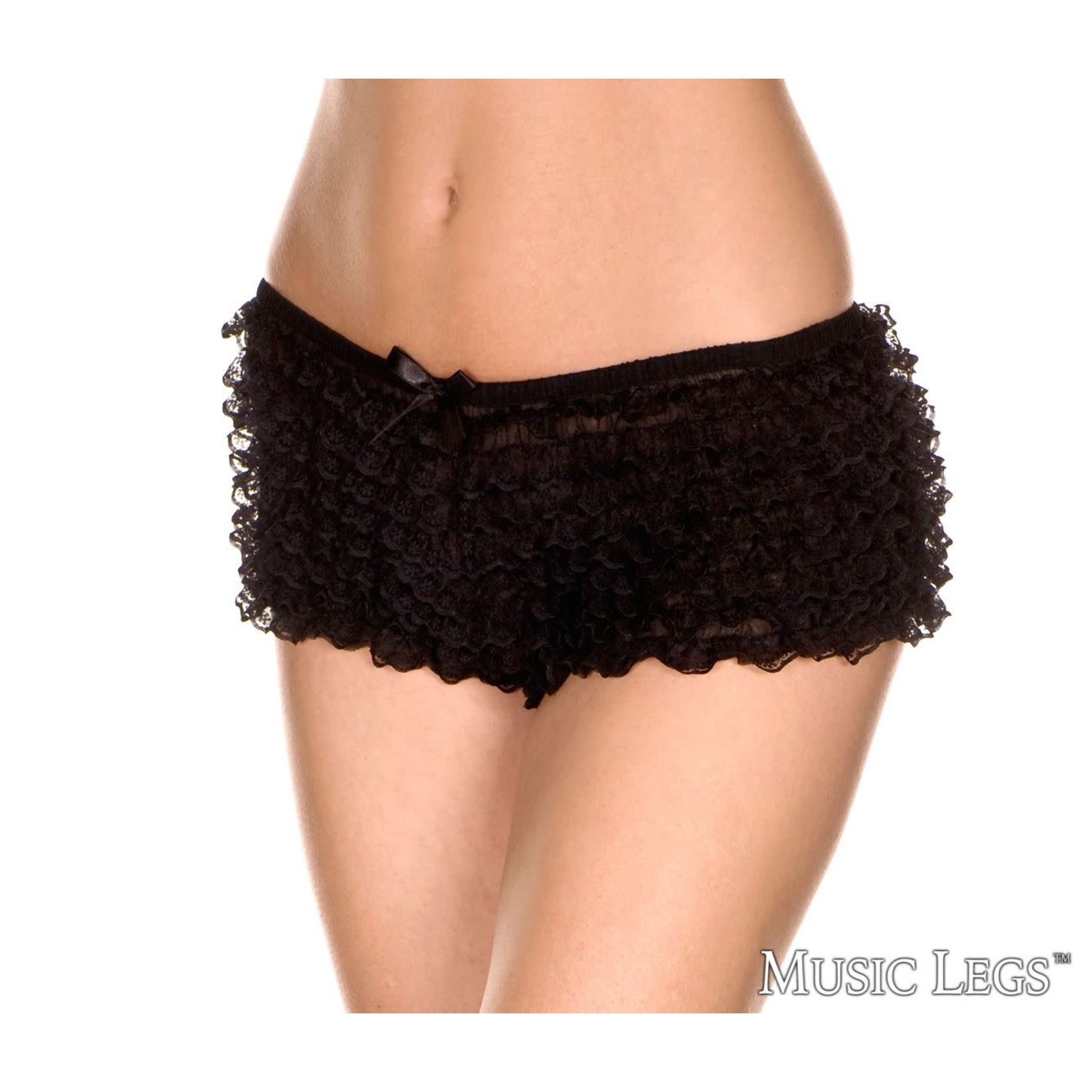 MUSIC LEGS MUSIC LEGS - RUFFLE SHORTS BLACK O/S