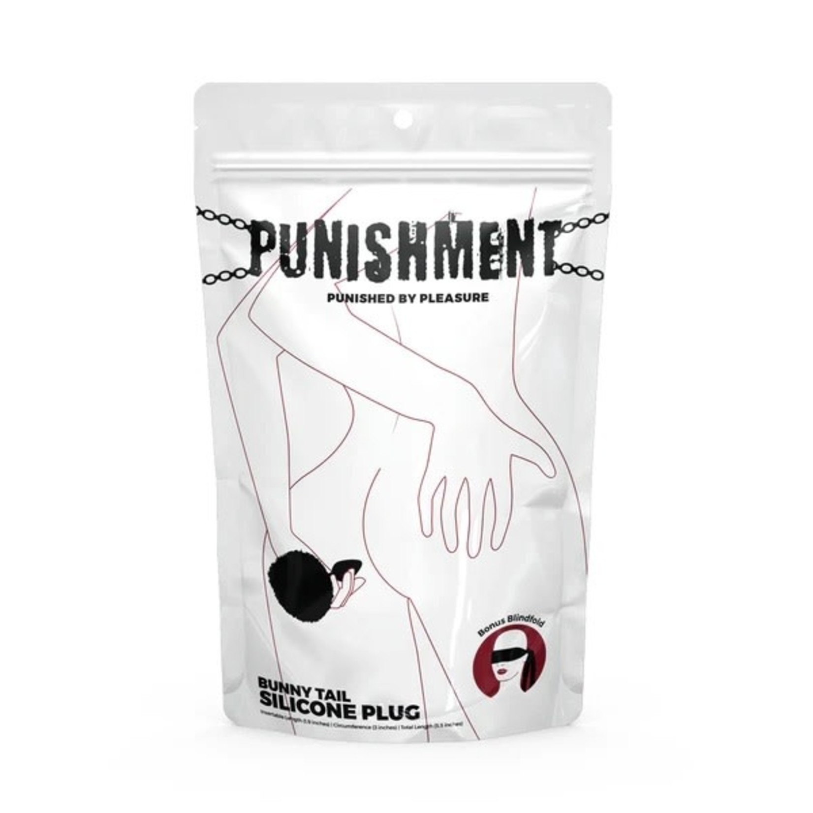 PUNISHMENT - BUNNY TAIL SILICONE ANAL PLUG - BLACK