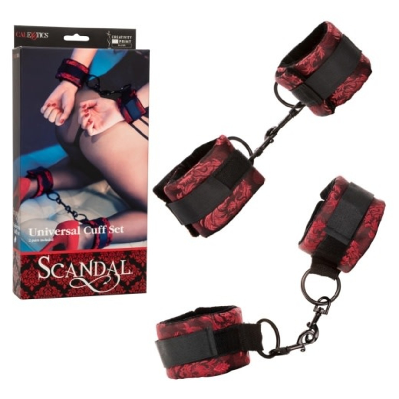 CALEXOTICS SCANDAL UNIVERSAL CUFF SET - RED