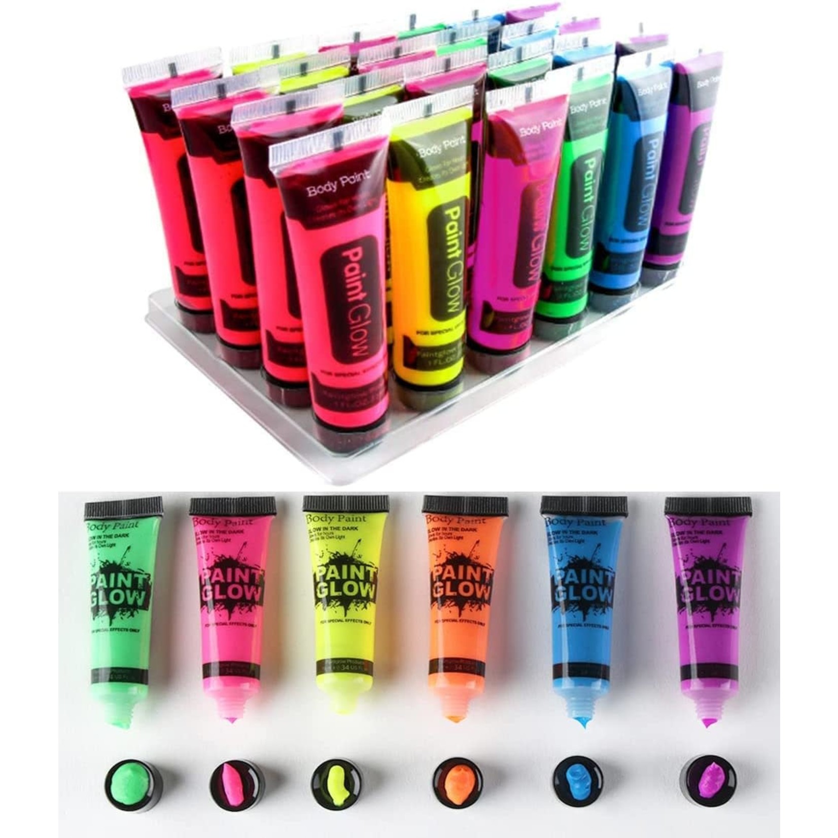 UV REACTIVE NEON BODY & FACE PAINT ASSORTED COLOURS