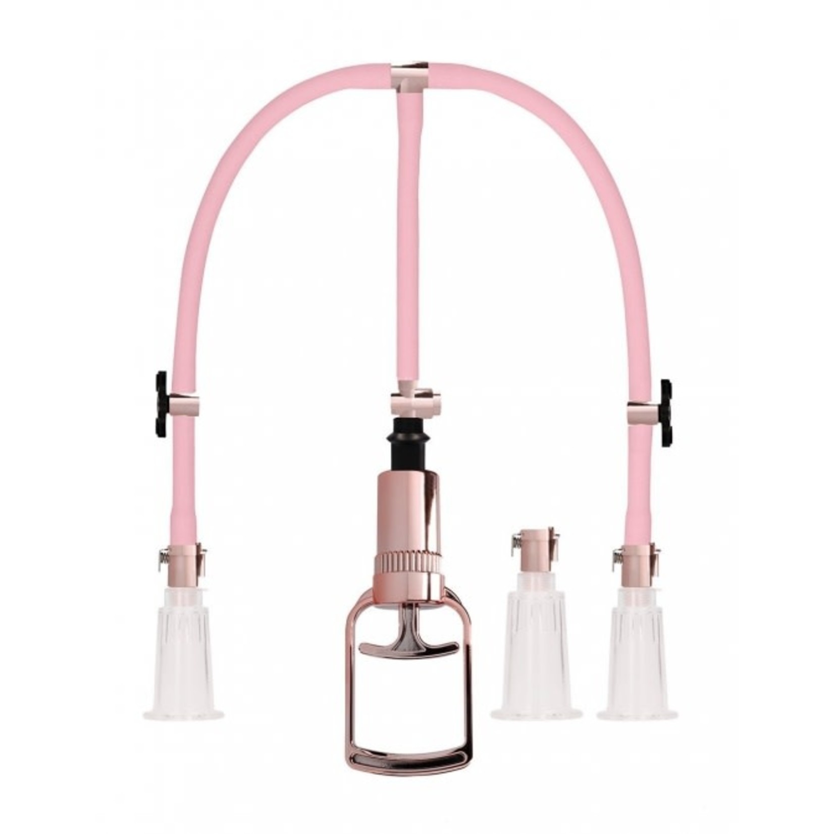 SHOTS PUMPED ROSE GOLD CLITORAL & NIPPLE PUMP SET MEDIUM