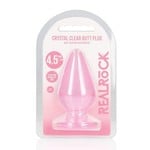 SHOTS REALROCK CRYSTAL CLEAR JELLY 4.5 INCH BUTT PLUG