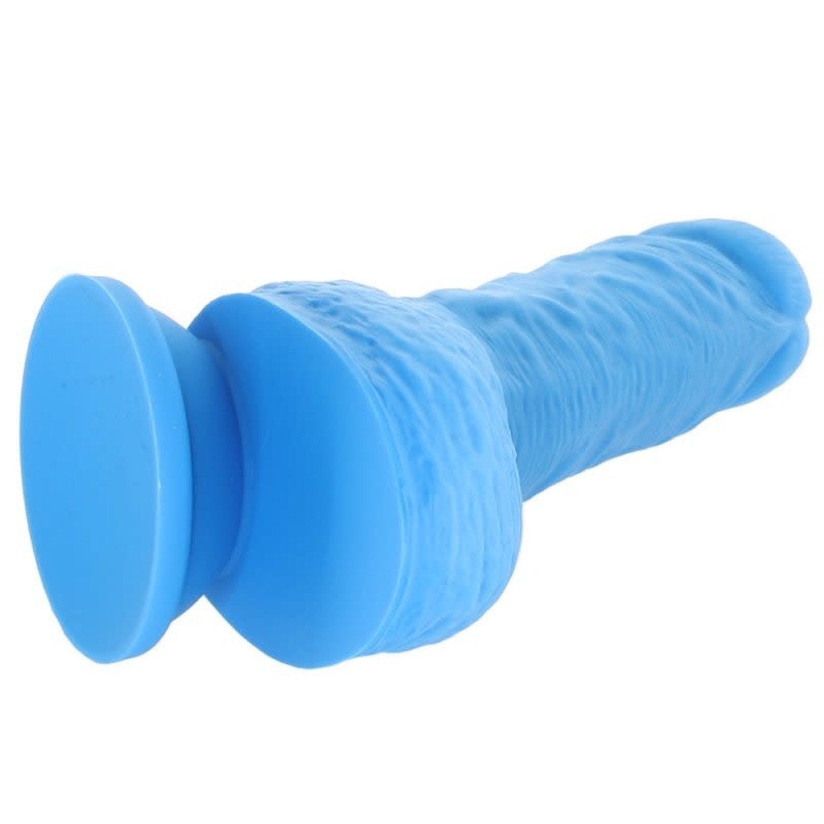 BLUSH BLUSH - NEO ELITE - 9 INCH SILICONE DUAL DENSITY COCK WITH BALLS - NEON BLUE