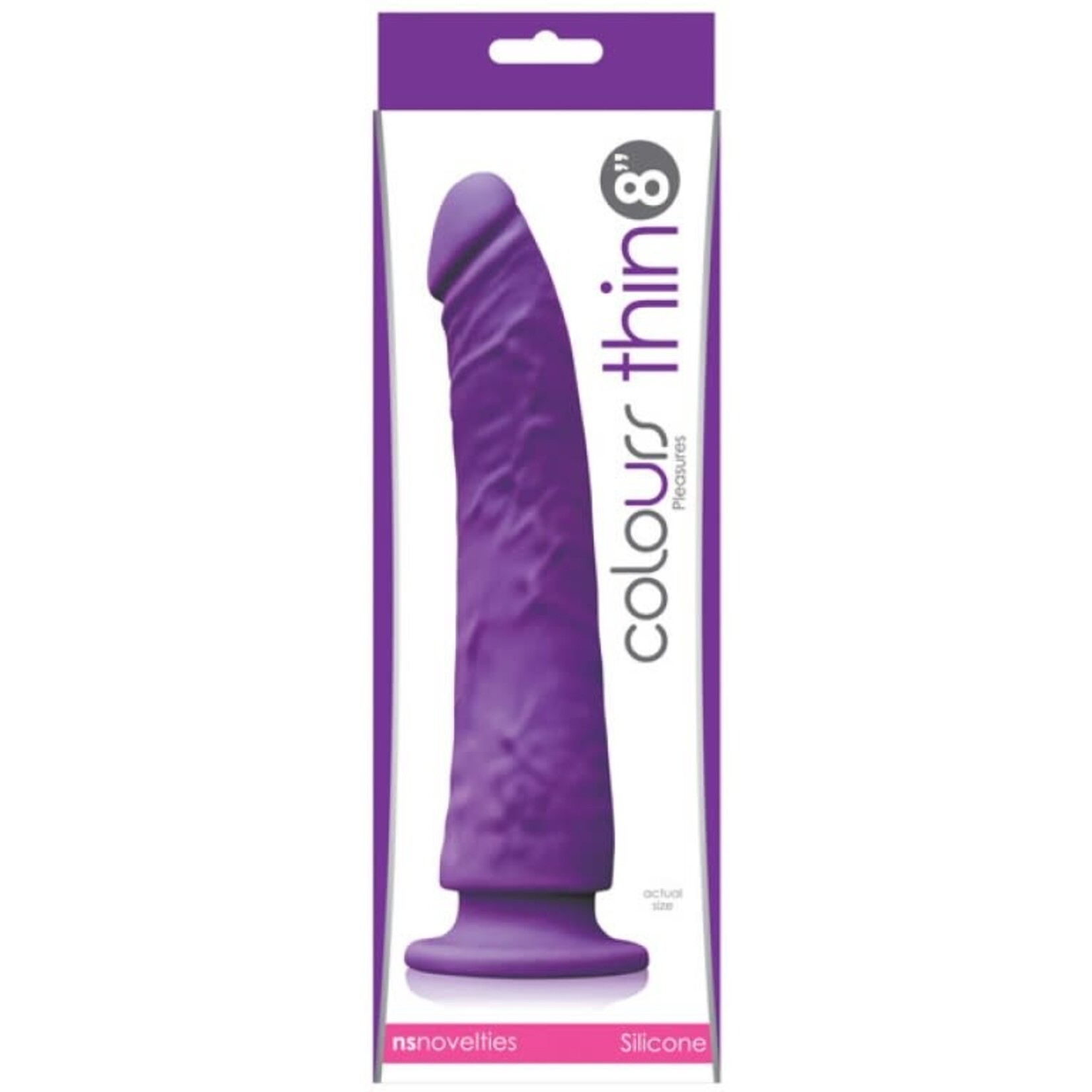 NS NOVELTIES NS - COLOURS - PLEASURES - THIN 8" DILDO - PURPLE