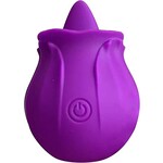 M'LADY - ROSE FLICKERING TONGUE VIBRATING CLITORAL STIMULATOR - PURPLE