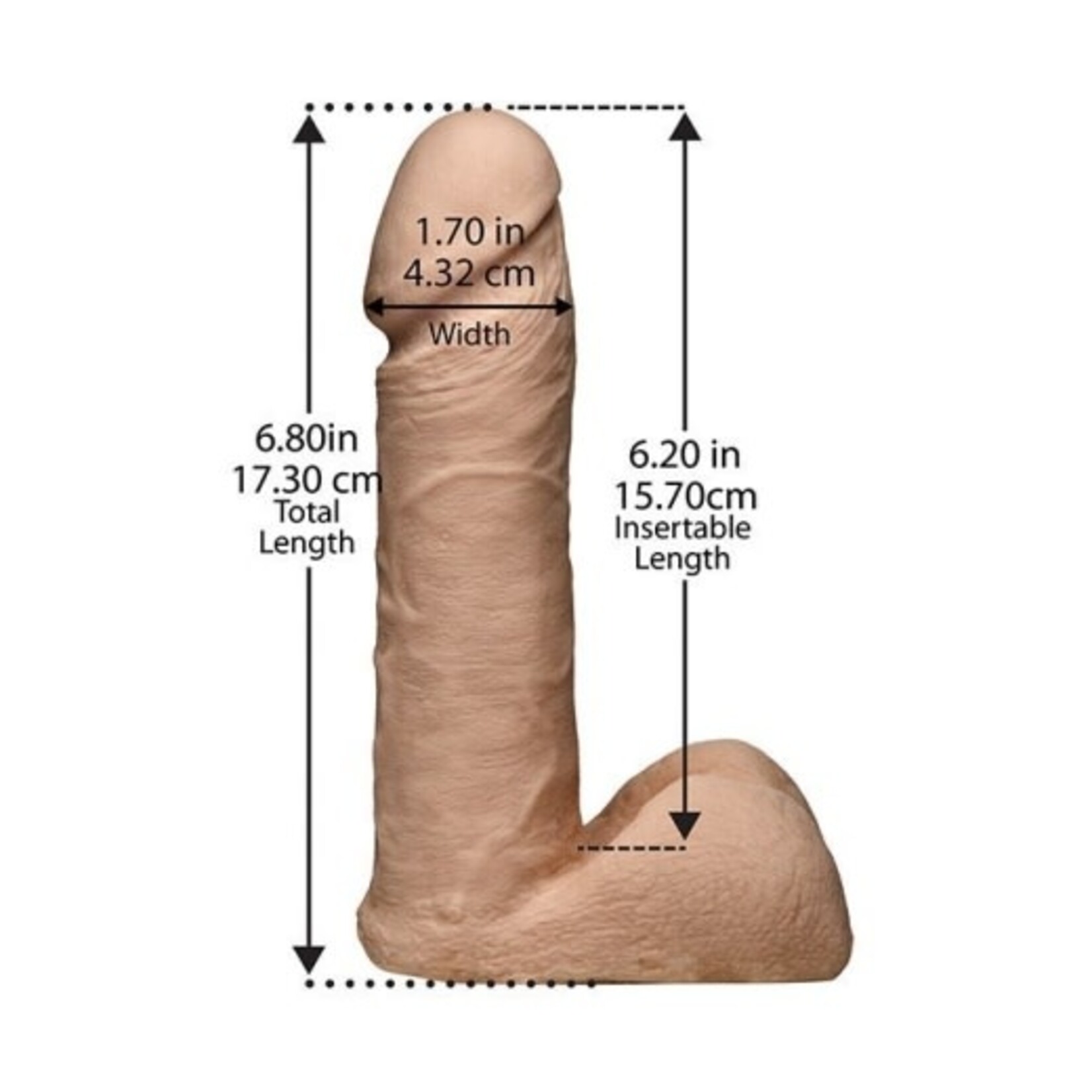 DOC JOHNSON VAC-U-LOCK - 7 INCH ULTRASKYN COCK W ULTRA HARNESS