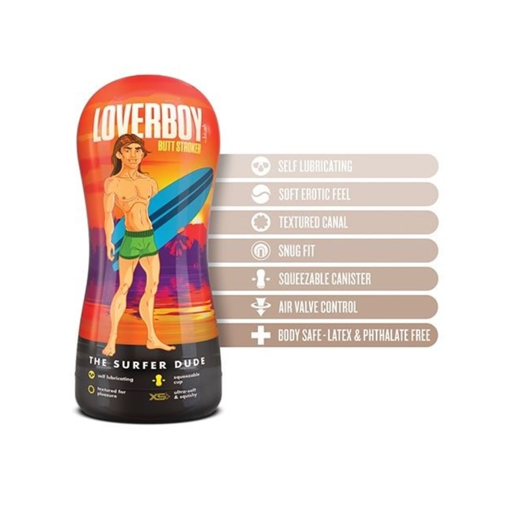 BLUSH BLUSH - LOVERBOY - THE SURFER DUDE - SELF LUBRICATING STROKER - BEIGE