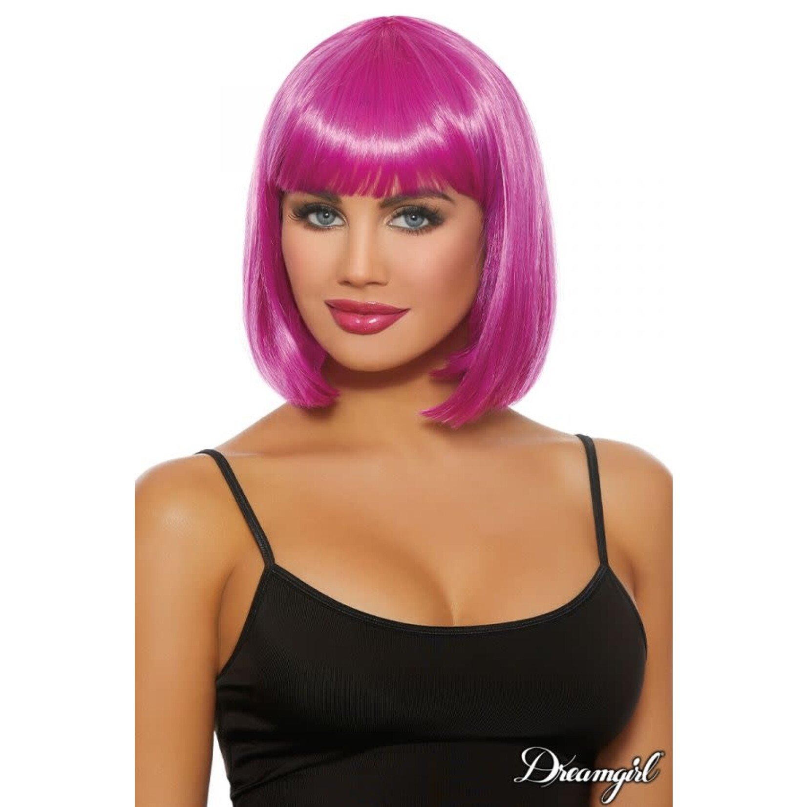 DREAMGIRL LINGERIE DREAMGIRL -  MID-LENGTH ADJUSTABLE BOB WIG MAGENTA O/S