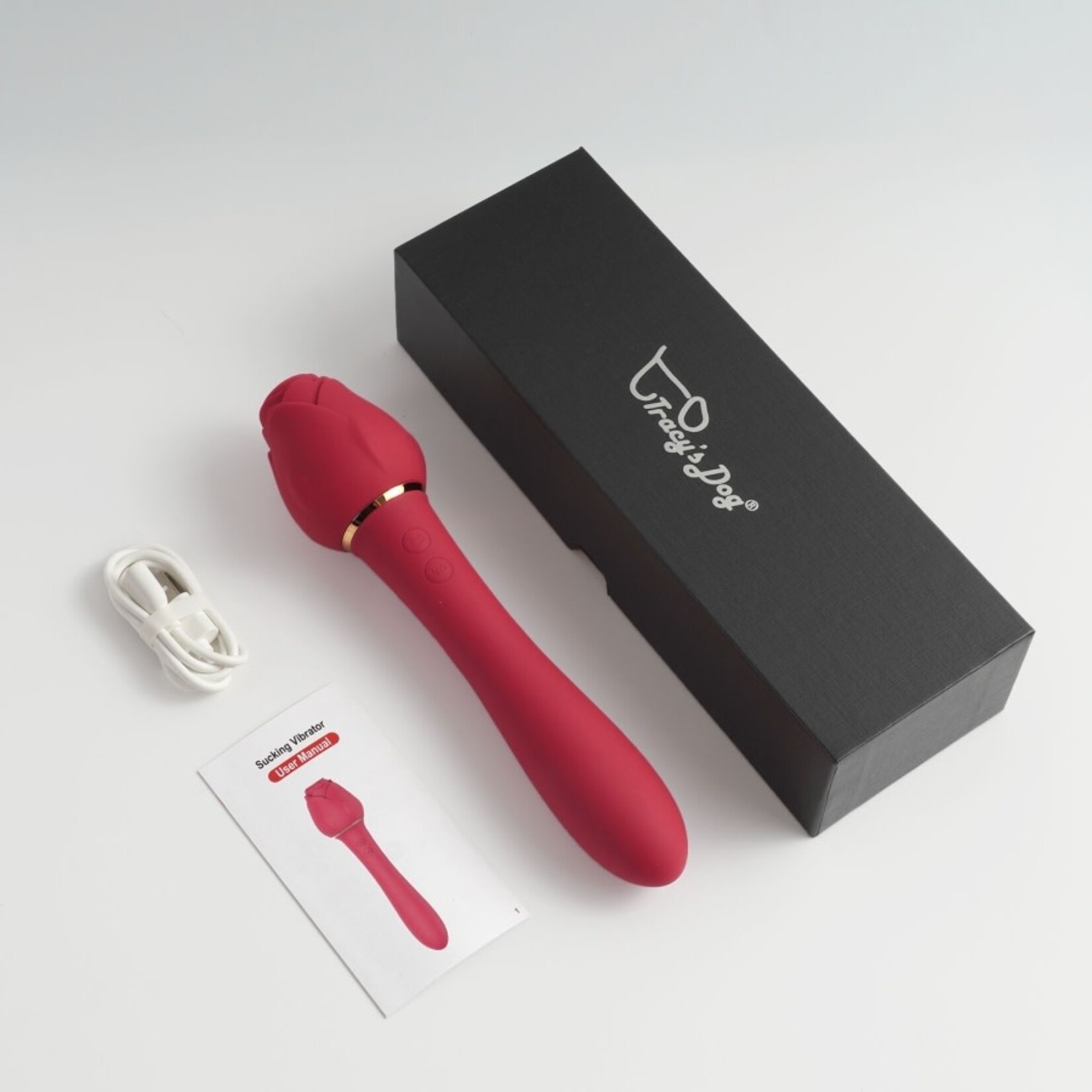 TRACY'S DOG TRACY'S DOG - ROSE WAND VIBRATOR ROSE RED