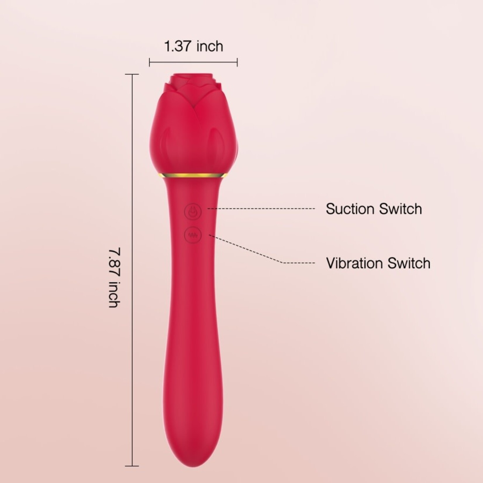TRACY'S DOG TRACY'S DOG - ROSE WAND VIBRATOR ROSE RED