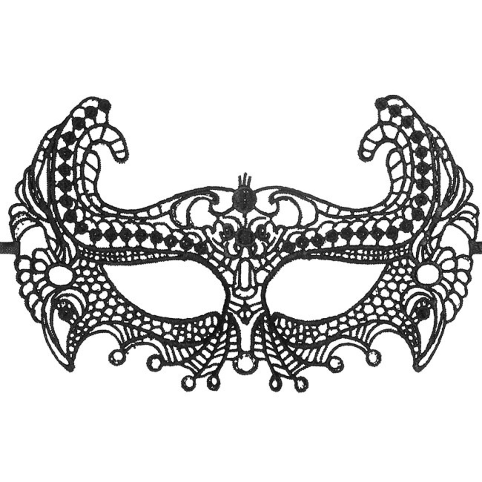 OUCH! OUCH! BLACK & WHITE LACE EMPRESS EYE-MASK