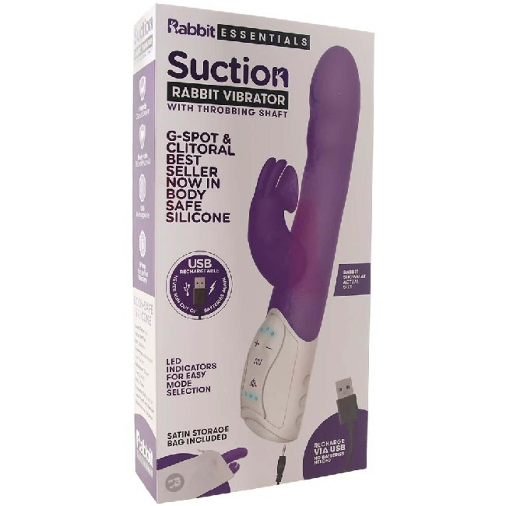 RABBIT ESSENTIALS - SILICONE SUCTION RABBIT VIBE