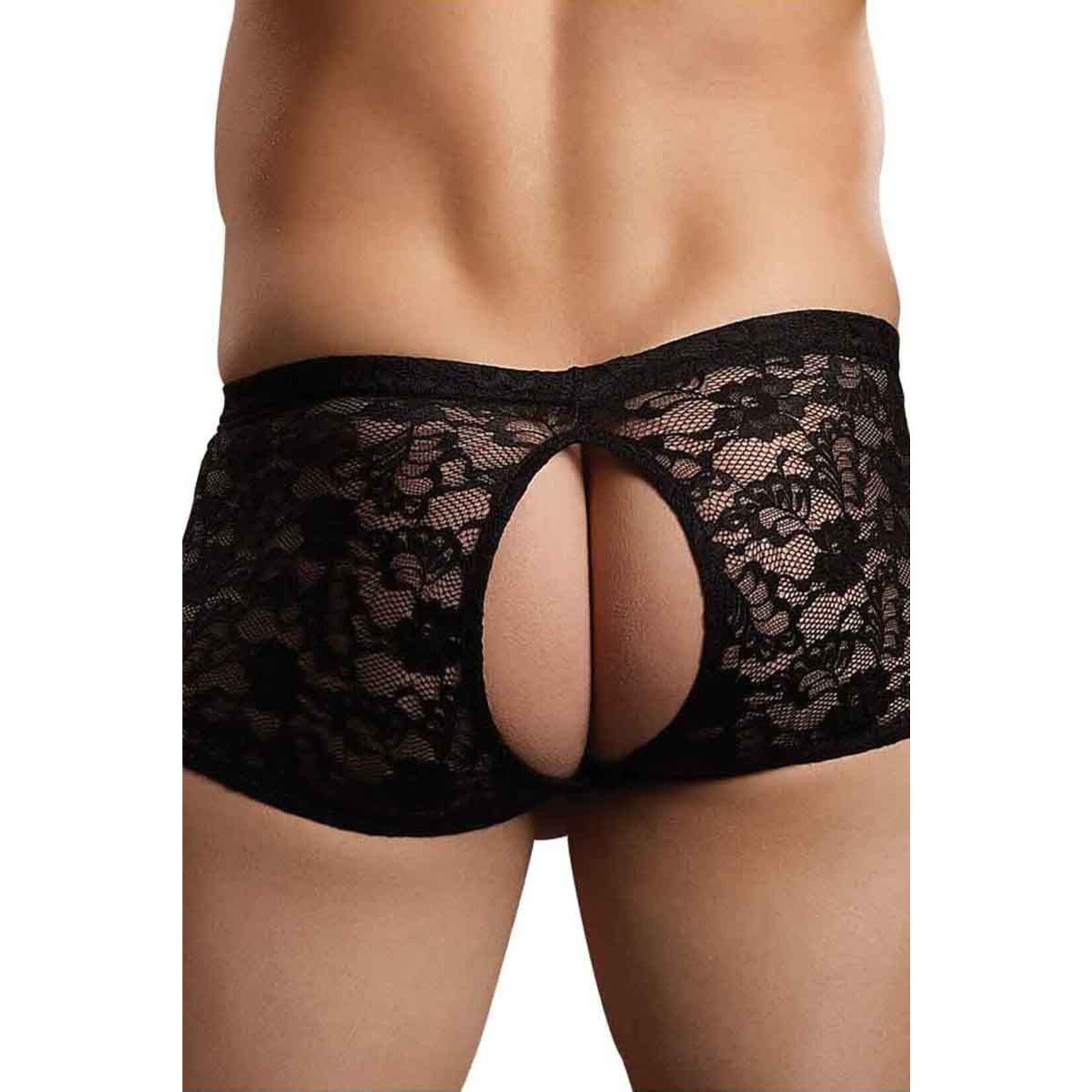 MALE POWER MALE POWER -  STRETCH LACE DOUBLE PLEASURE BLACK S/M