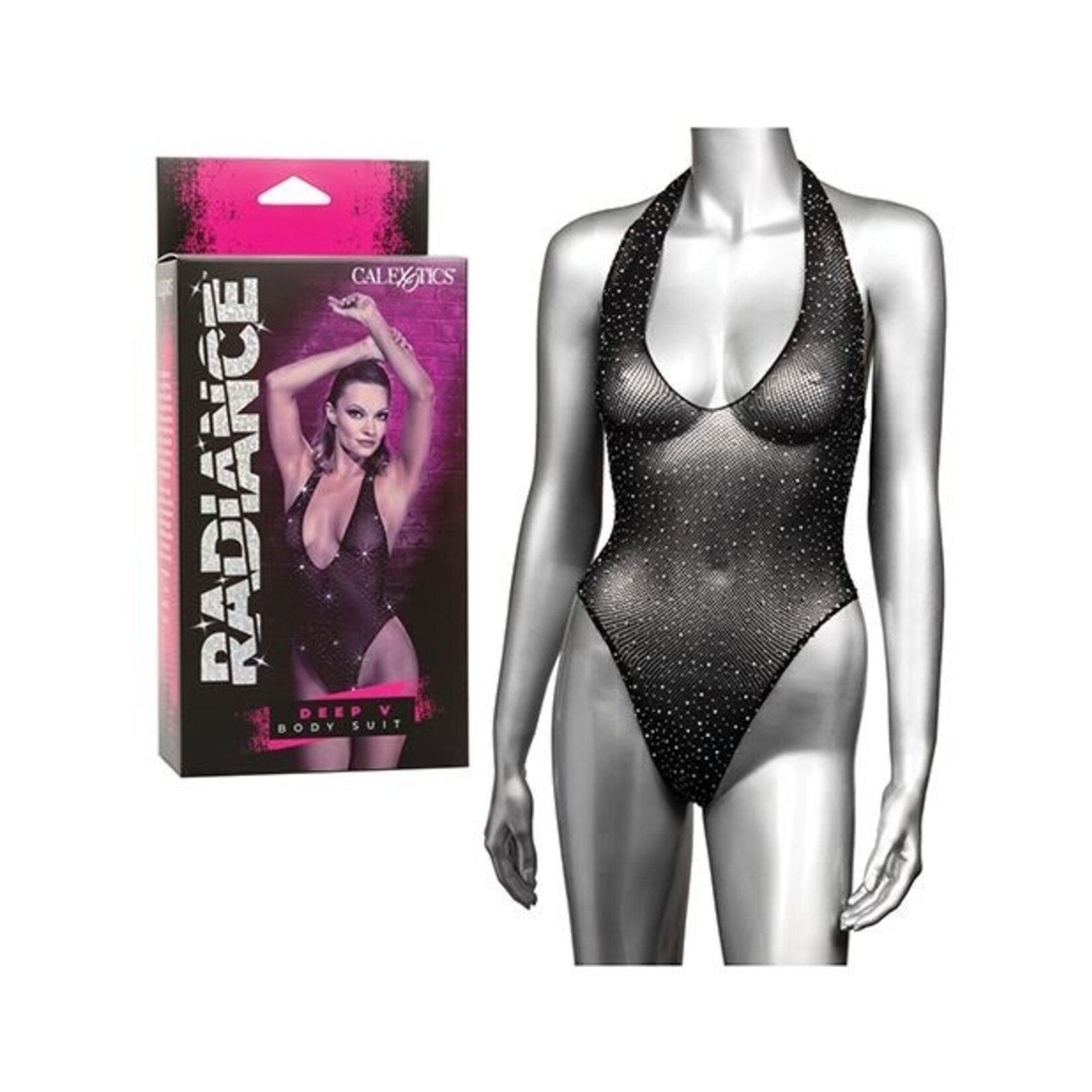 CALEXOTICS RADIANCE DEEP V BLACK BODY SUIT OS