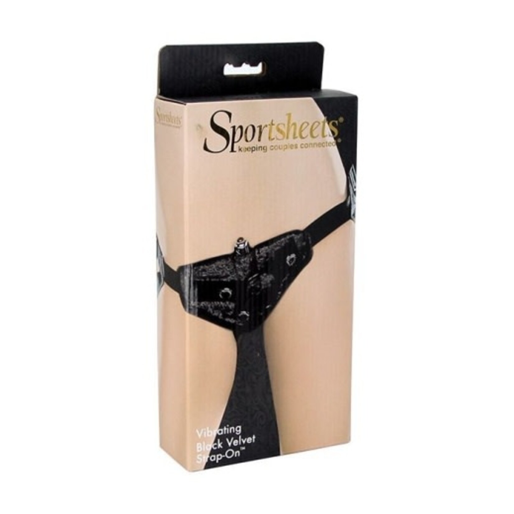 SPORTSHEETS SPORTSHEETS - VIBRATING VELVET STRAP-ON BLACK (SS690-01)