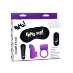 COUPLE'S KIT WITH RC BULLET BLINDFOLD COCK RING & FINGER VIBE