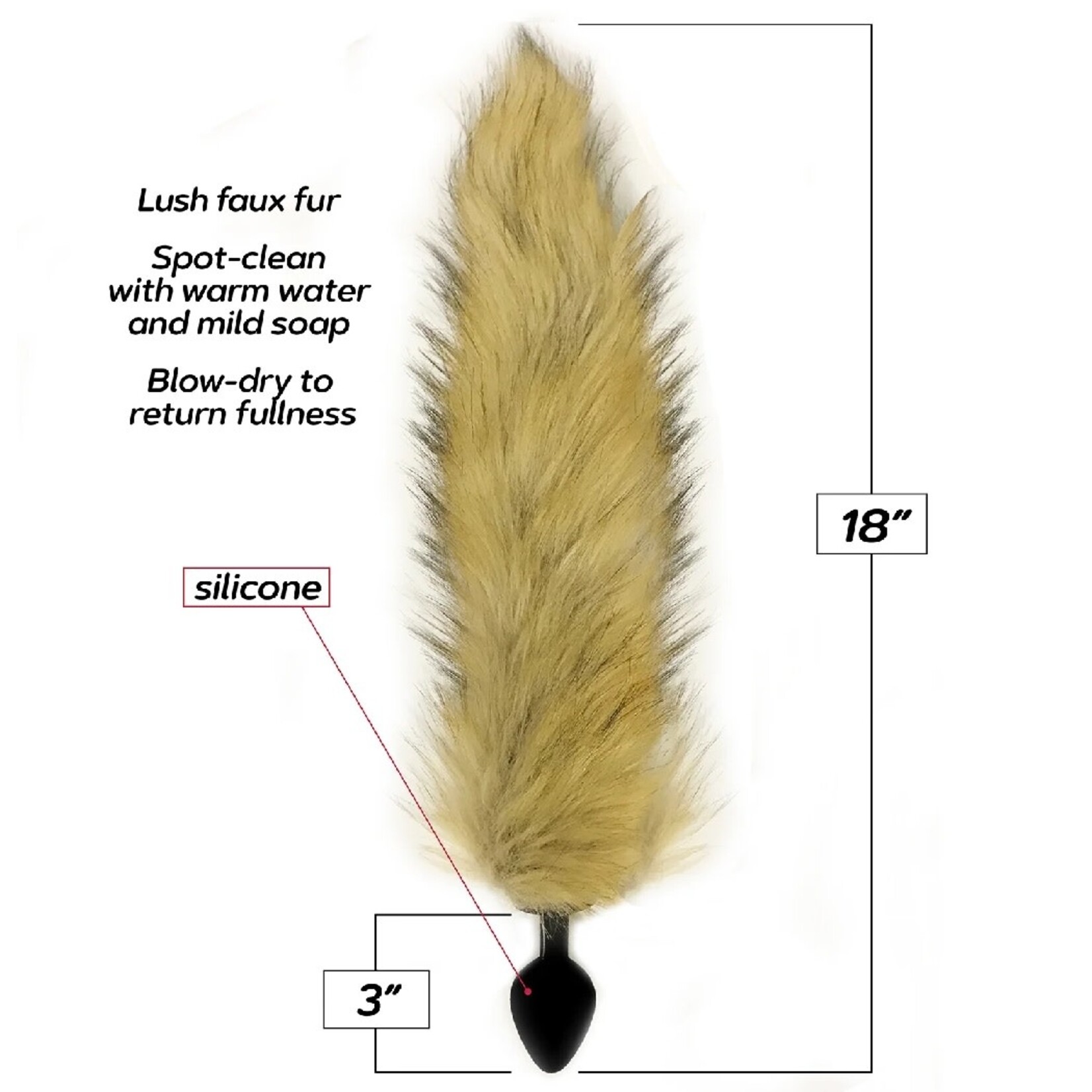 FOXY FOX TAIL SILICONE BUTT PLUG GOLD