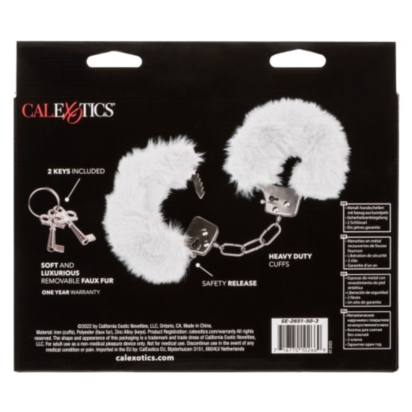 CALEXOTICS ULTRA FLUFFY FURRY CUFFS - WHITE