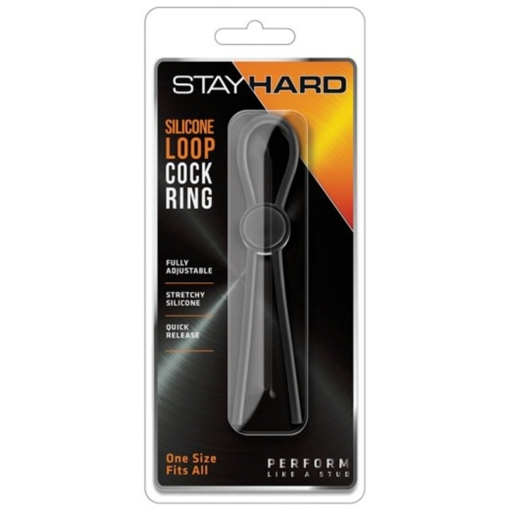 BLUSH BLUSH - STAY HARD - SILICONE LOOP COCK RING - BLACK
