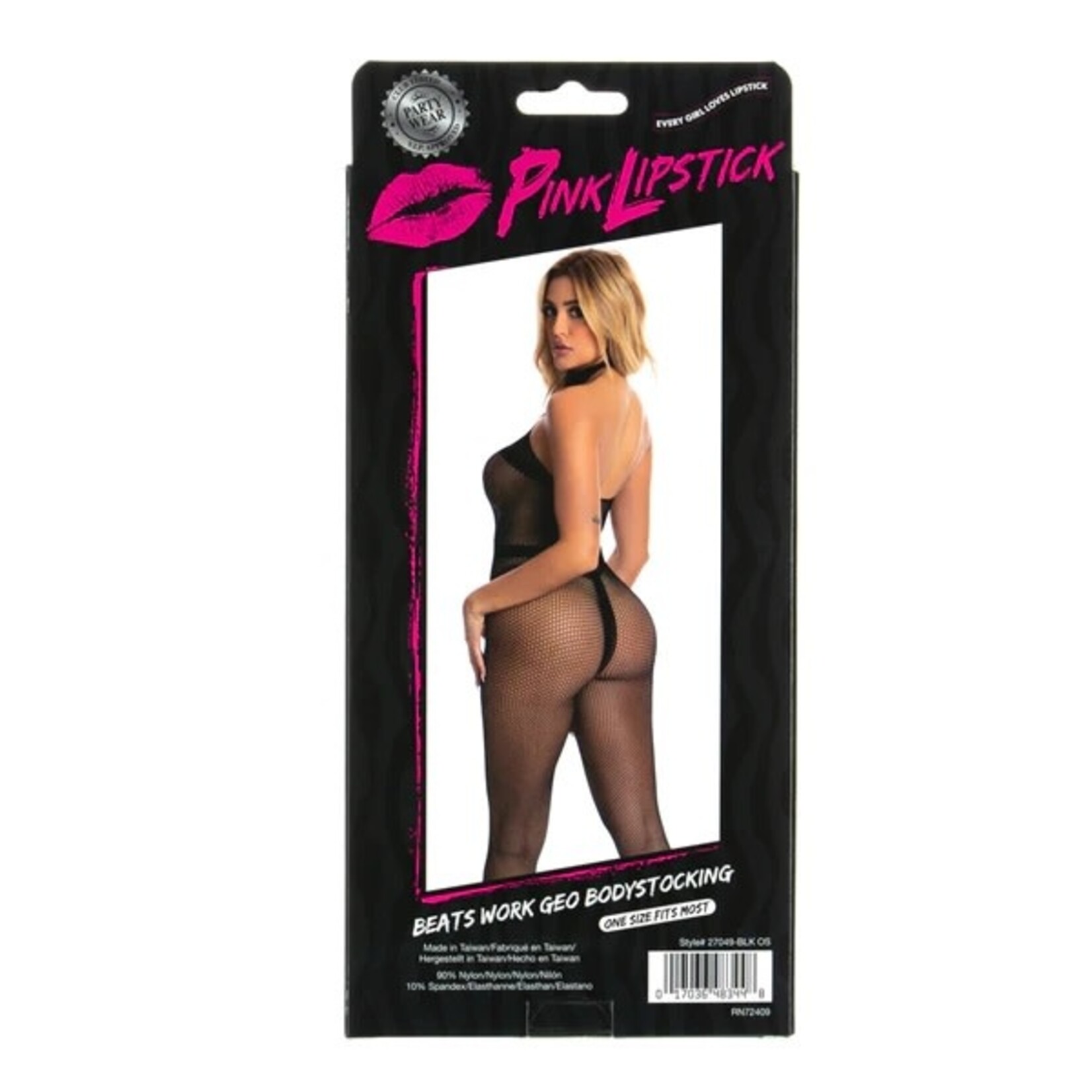 PINK LIPSTICK PINK LIPSTICK BEATS WORK BODYSTOCKING - BLACK - ONE SIZE