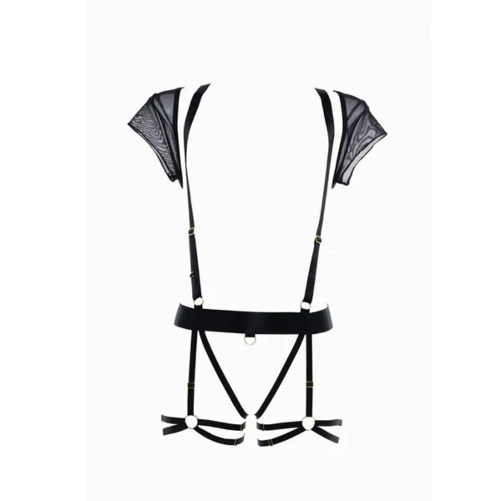 ALLURE ADORE BY ALLURE - ST. TROPEZ BABE - SUSPENDER HARNESS TEDDY - BLACK - OS