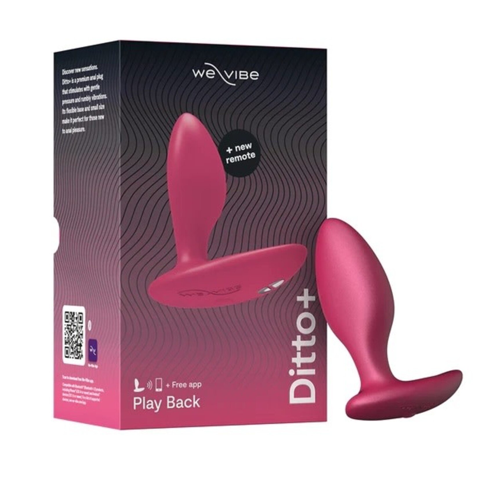 WE-VIBE WE-VIBE - DITTO+ - VIBRATING ANAL PLUG WITH REMOTE - COSMIC PINK