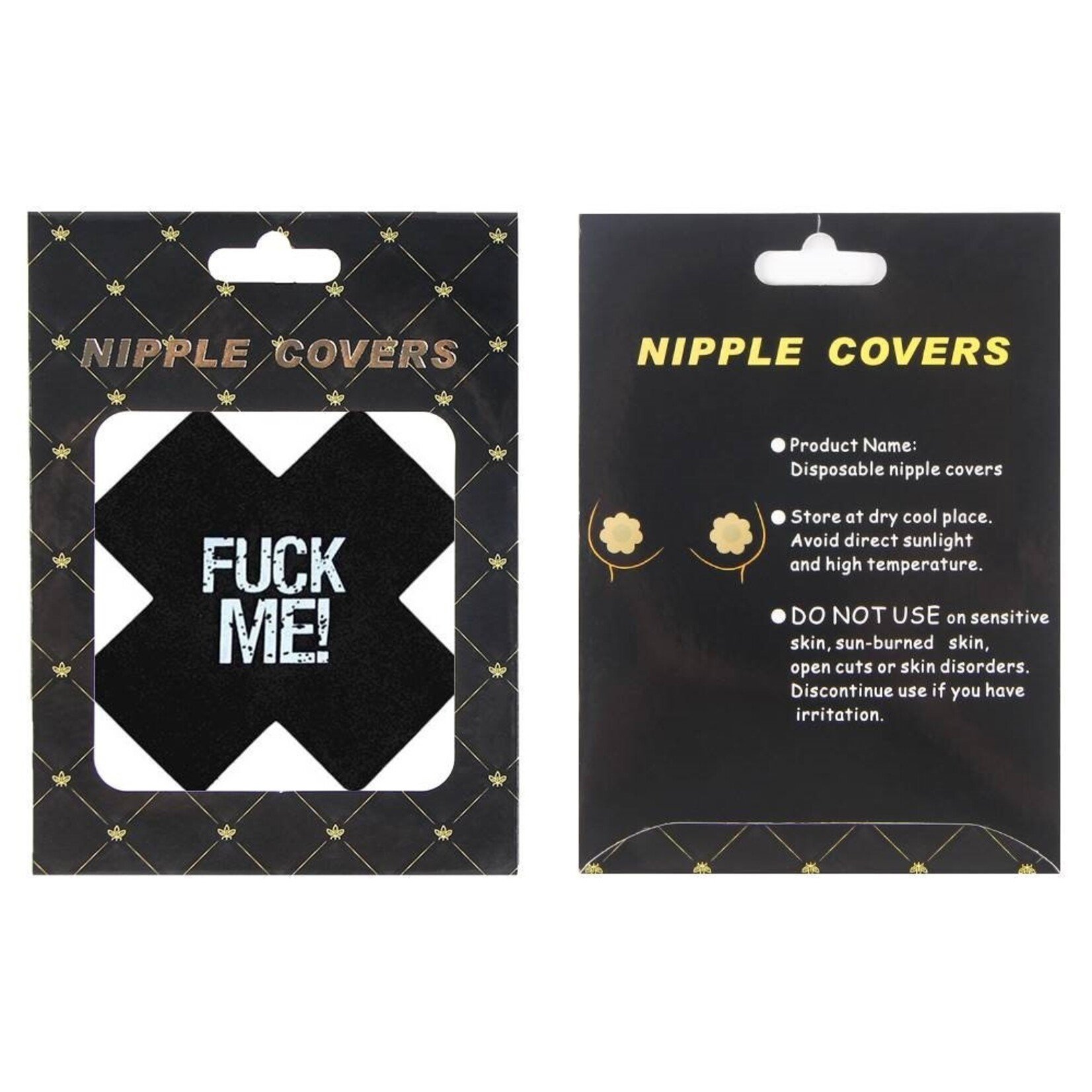 OH YEAH! -  BLACK X GLITTER IN THE DARK NIPPLE COVER ONE SIZE