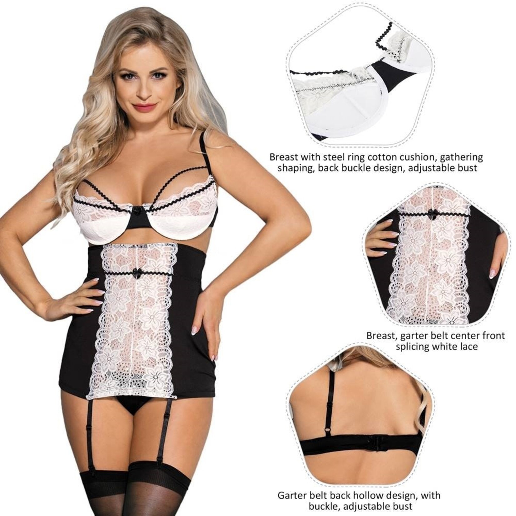 OH YEAH! -  PLUS SIZE SEXY LINGERIE WITH BRA RIM AND BRA PAD M-L